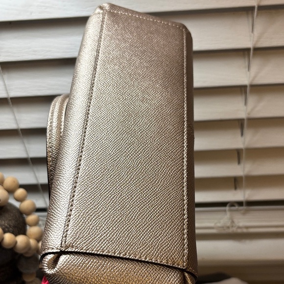 Coach Metallic Platinum Gold Leather Mini Christie Carryall - Picture 8 of 9